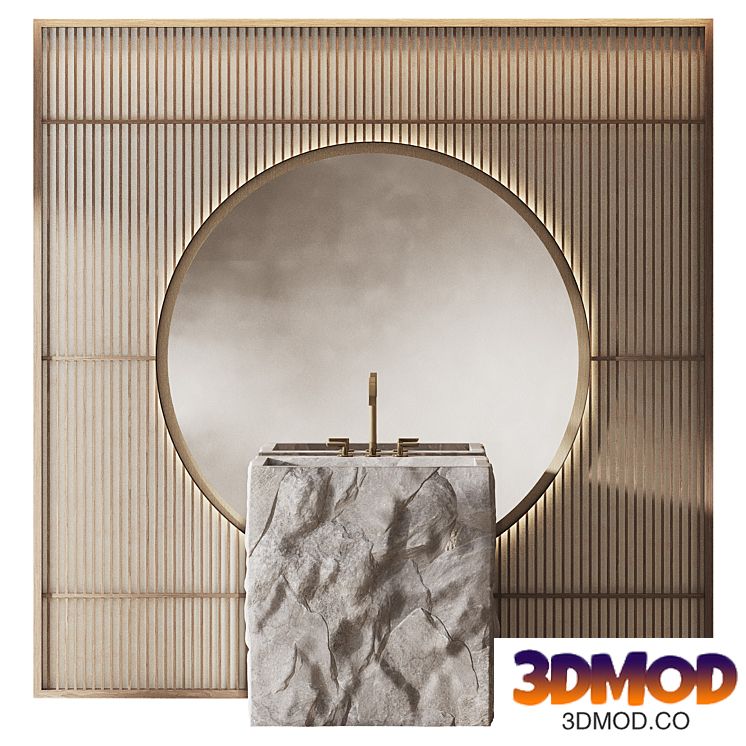 Japandi, wabi-sabi bathroom furniture