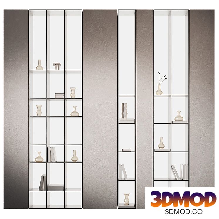 Shelf with solid lighting 2. Glass shelf display