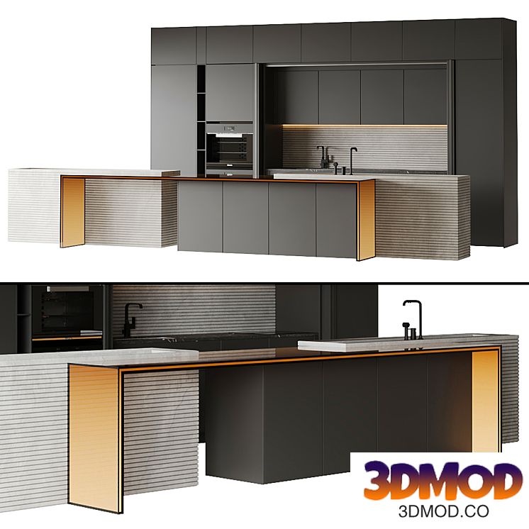 Kitchen with island BLADE By MODULNOVA