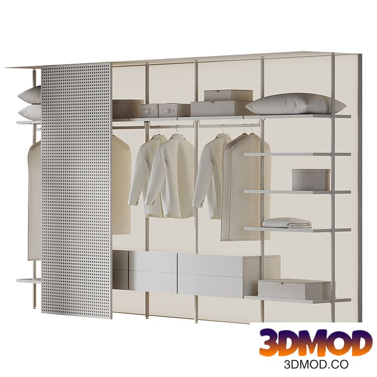 Wardrobe with light wall