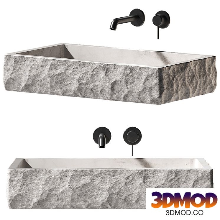 Sheerdecor Biruta sink. Sink made of natural white marble stone.