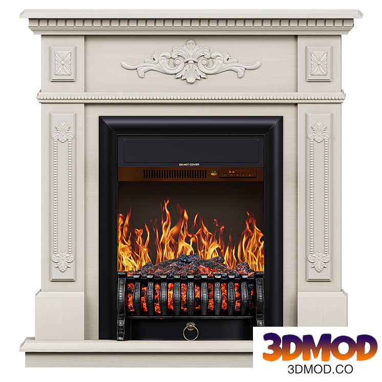 Lilian WT electric fireplace with Fobos Lux Black RC hearth;