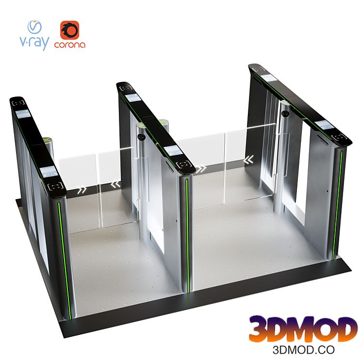 Smart Ultra Swing Barriers DS-K6B961TDX hikvision / Turnstile Checkpoint DS-K6B961TDX by hikvision 1