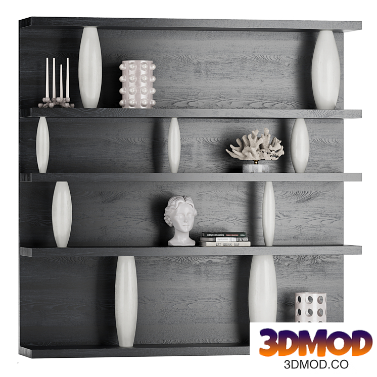 Noir Dorian Solid Wood Bookcase (PERIGOLD)