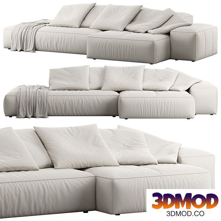 Butter Fabric Lounge Sofa