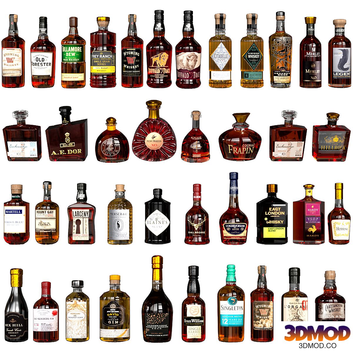 WHISKEY AND COGNAC BOTTLE COLLECTION NO7 40 BOTTLES