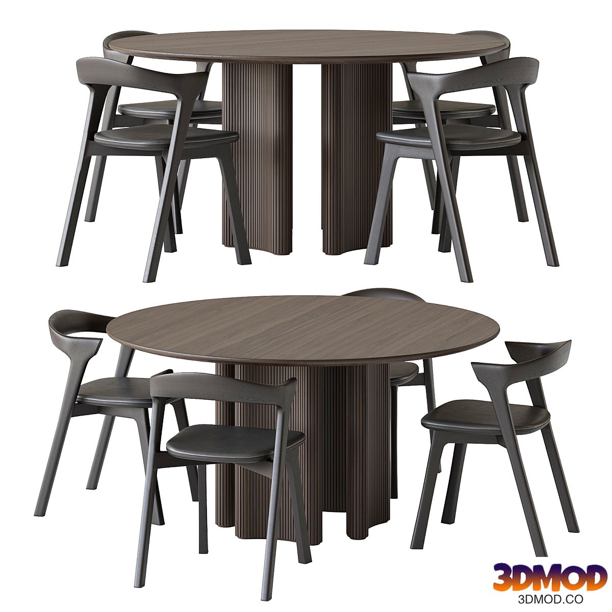 Roller Max Dining Table and OAK BOK Chair
