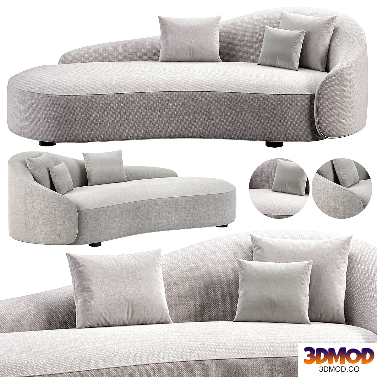 White Contemporary Curved Sofa Eichholtz Rivolo