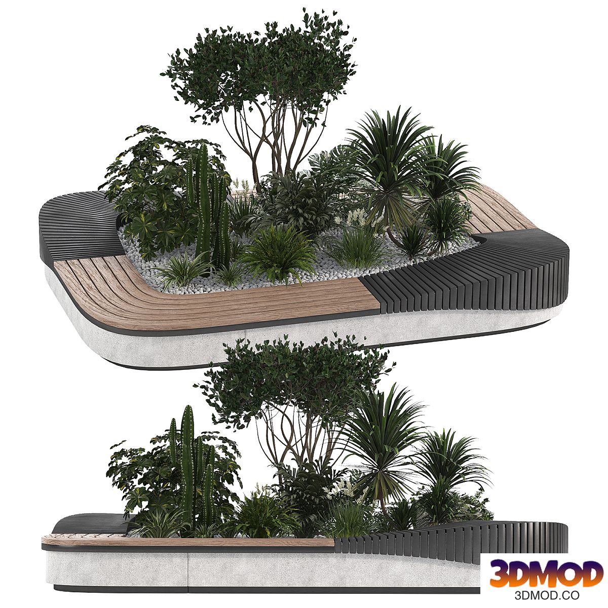 Concrete Flowerpot with Bench 10
