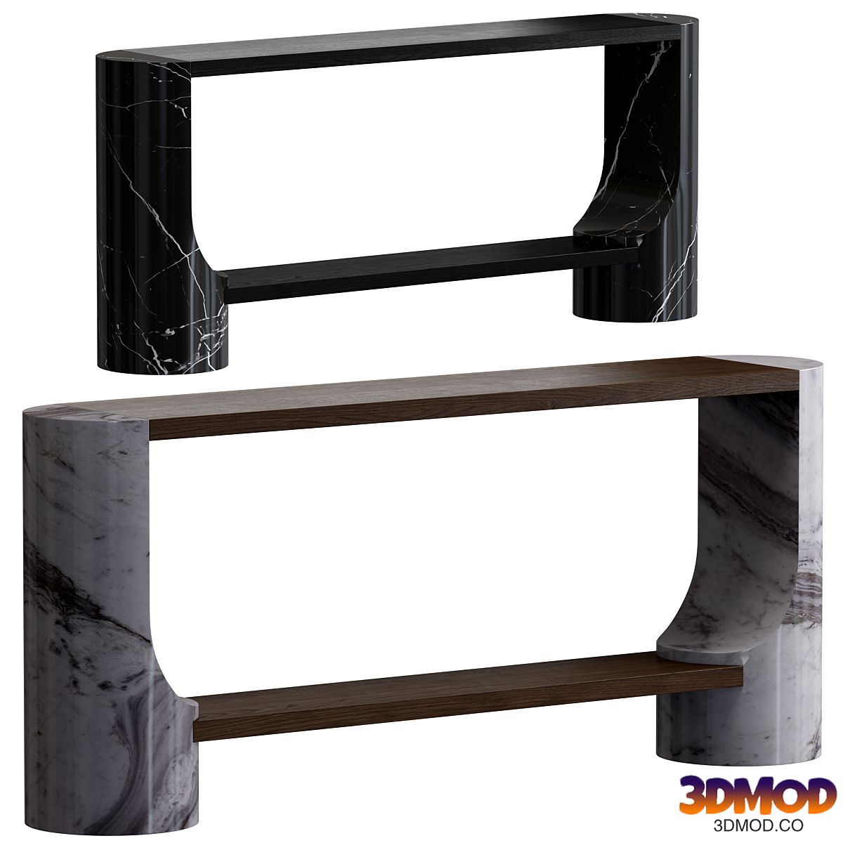CB2 console table with 2 materials
