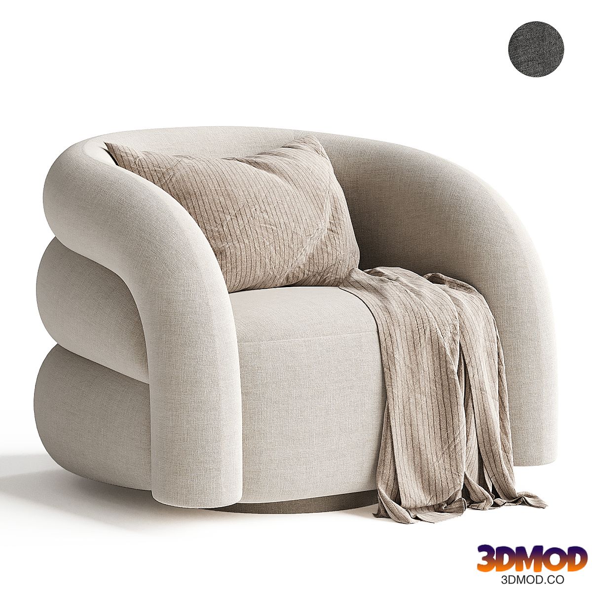 Swivel armchair Novelle Off White