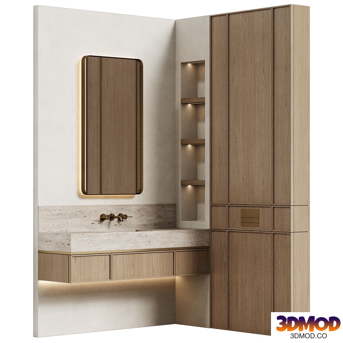 Bathroom furniture 04 in a modern minimalist style