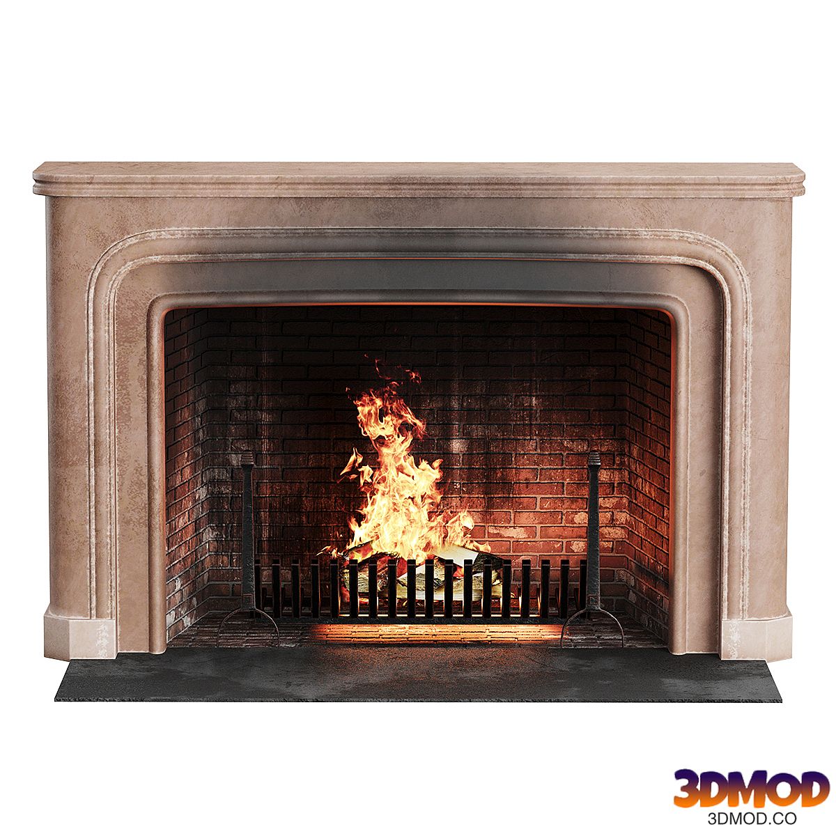 Wood burning fireplace