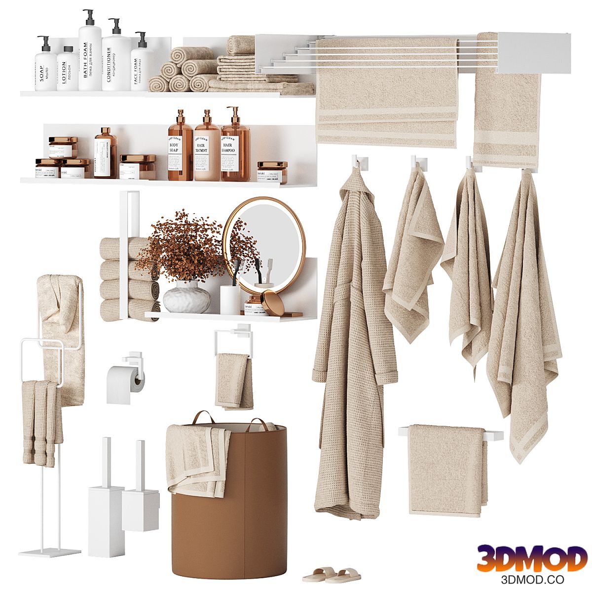 Bathroom set 08/ Decorative set for the bathroom