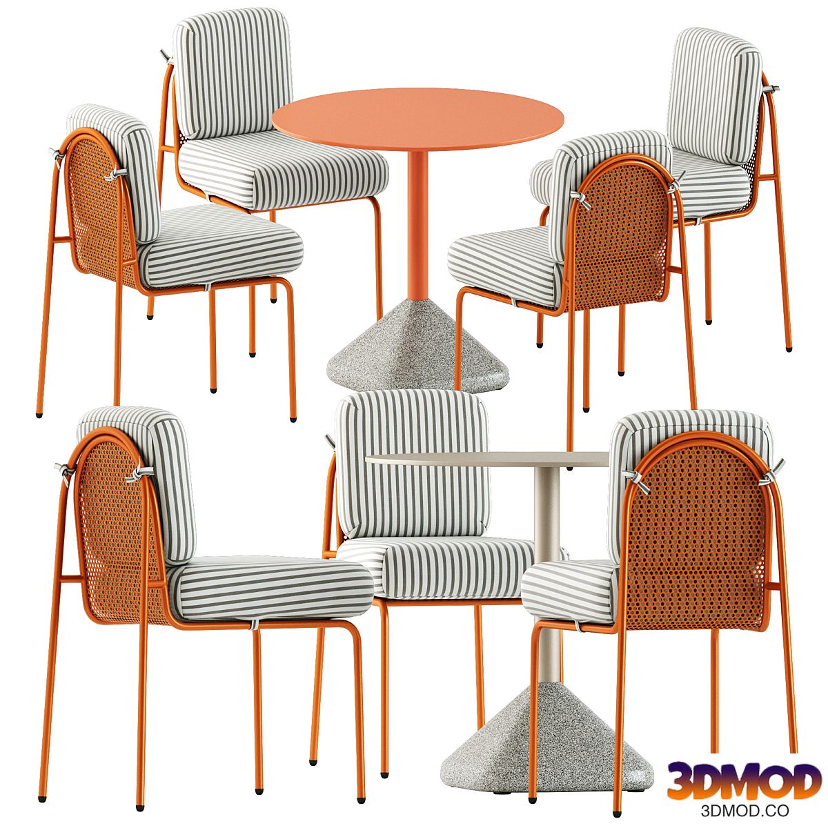 Riviera chair by Mambo Unlimited Ideas and Concrete 855 table by Pedrali