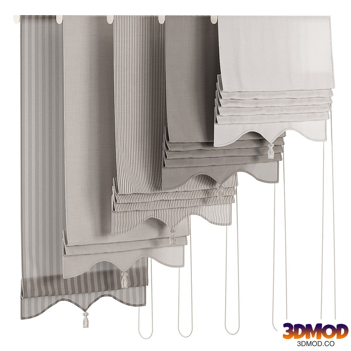 Roman curtain with tassel 005 KM