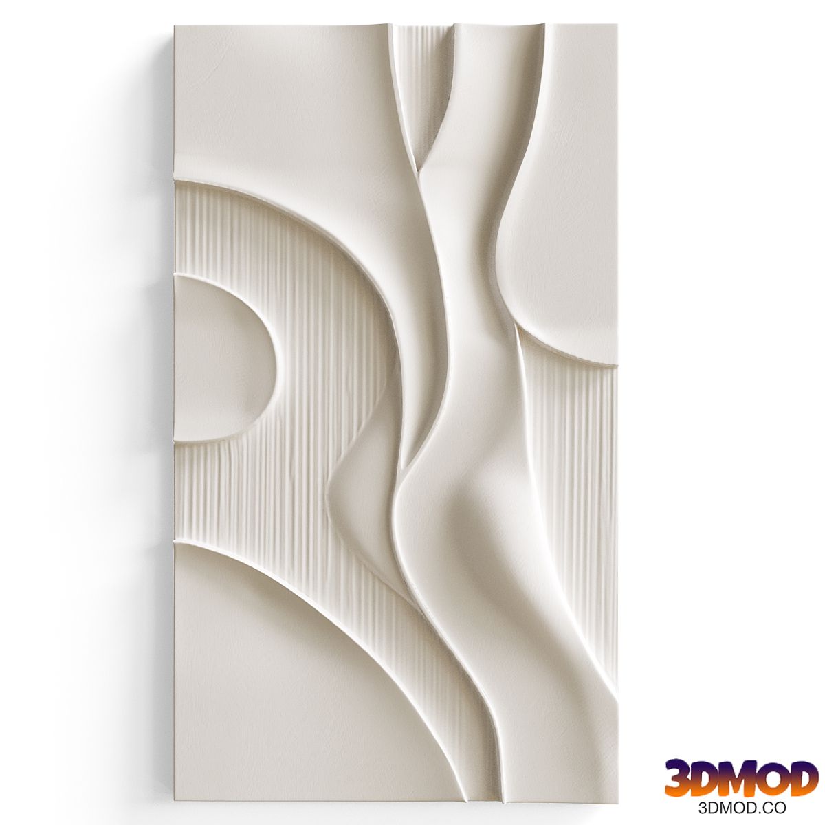3D panel with waves and lines