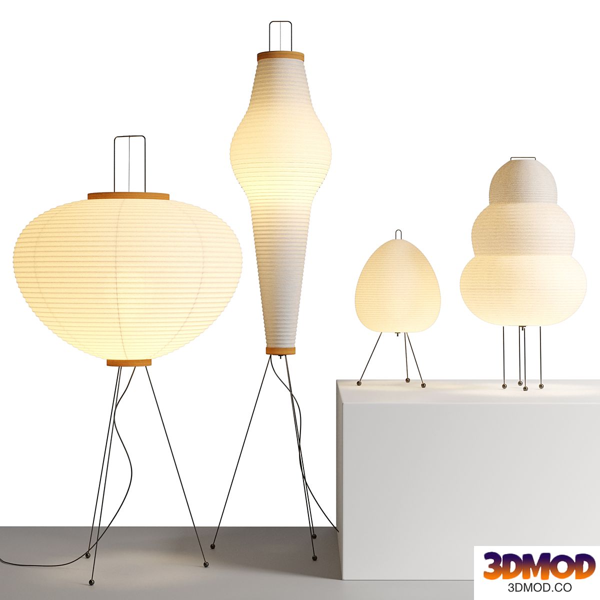Rice Paper Floor Lamp scene