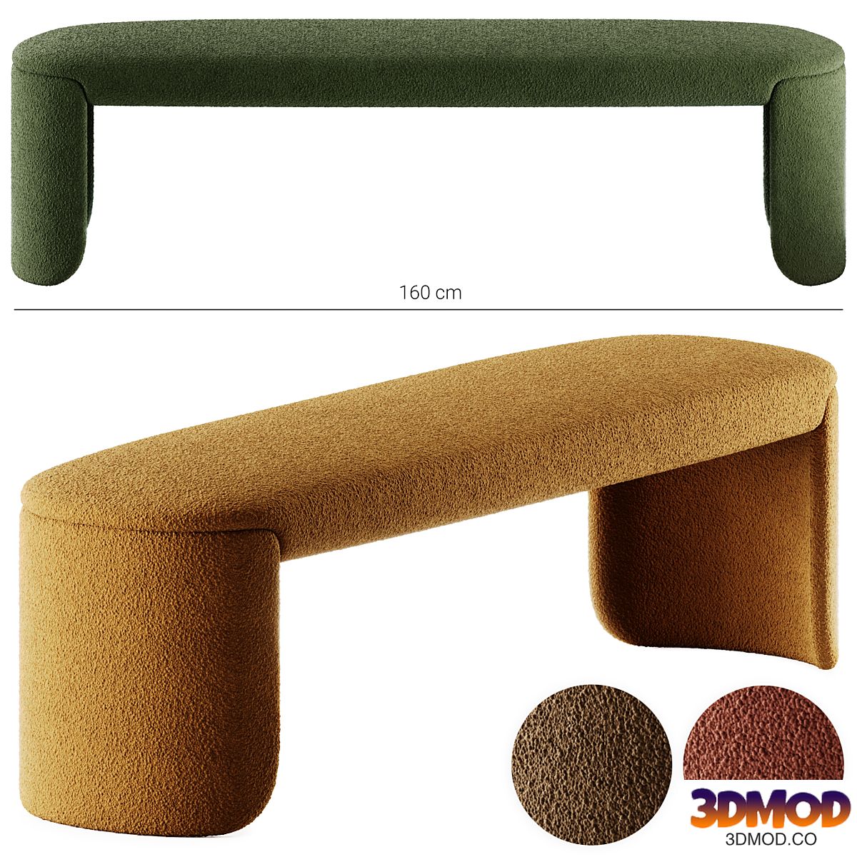 Petal Fabric bench by Bross