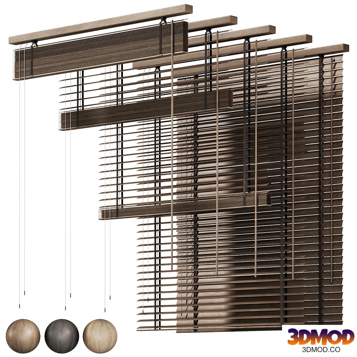 Wooden blinds 06, Folding wooden blinds