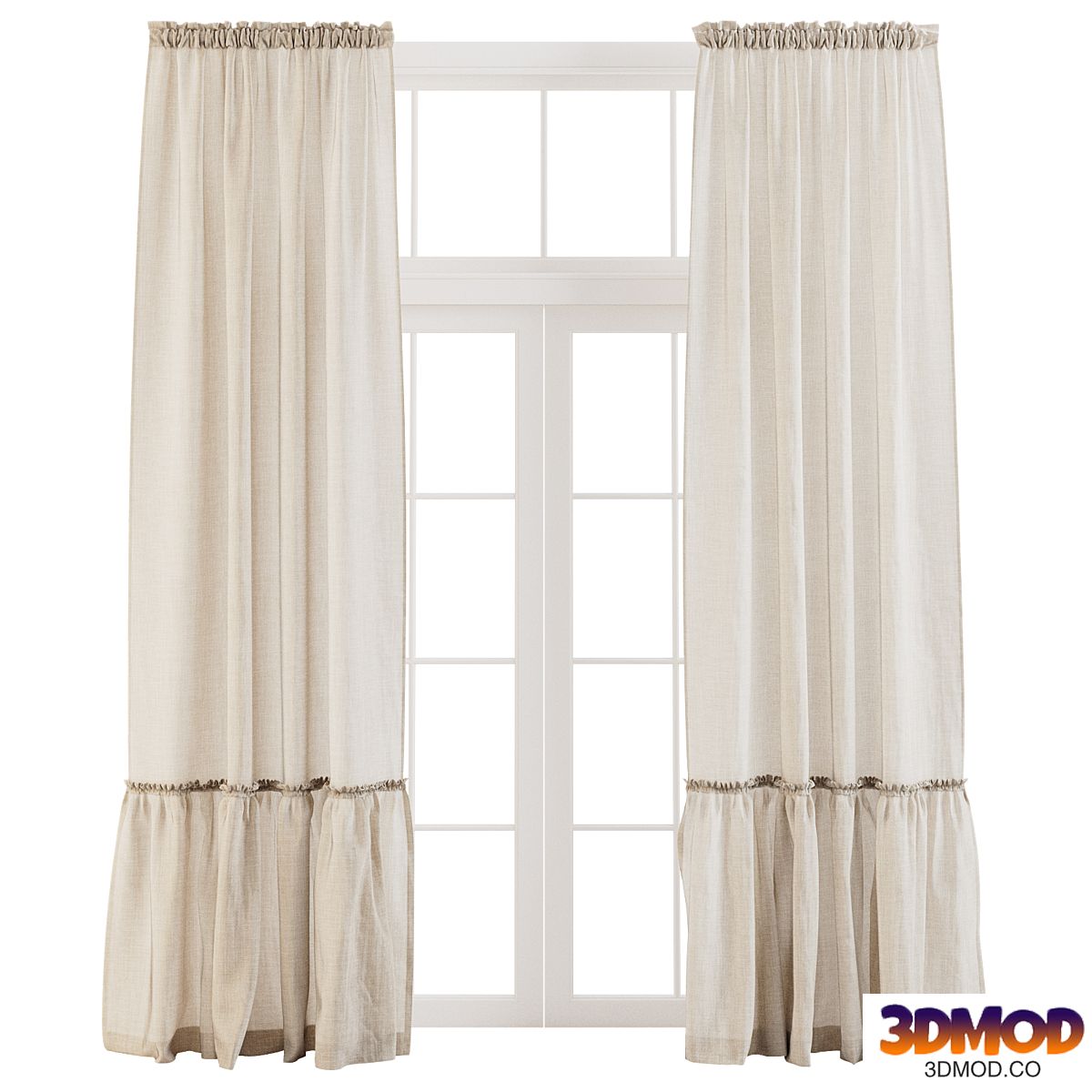 Ruffled Linen Curtains