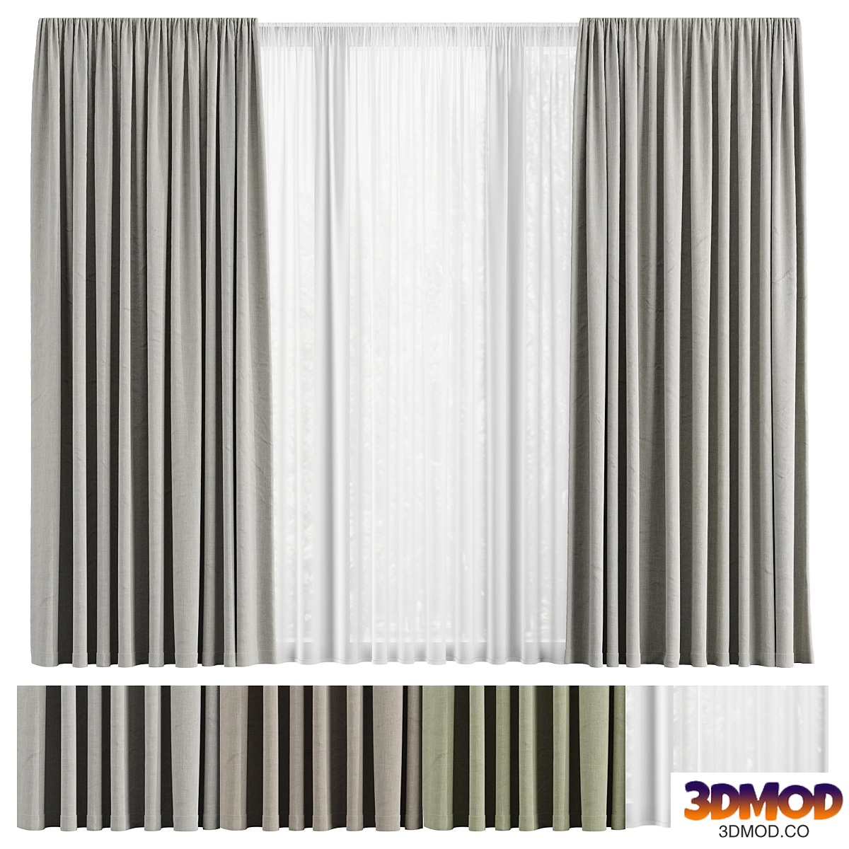 Curtains and tulle Curtains Set 03