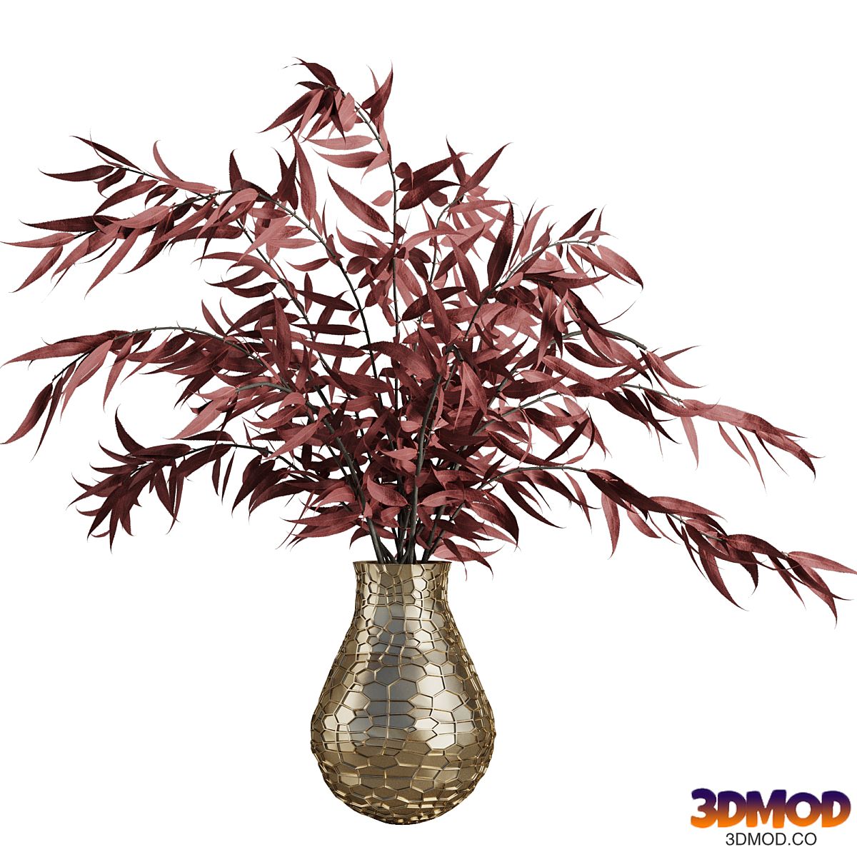 Red branches vase Set44