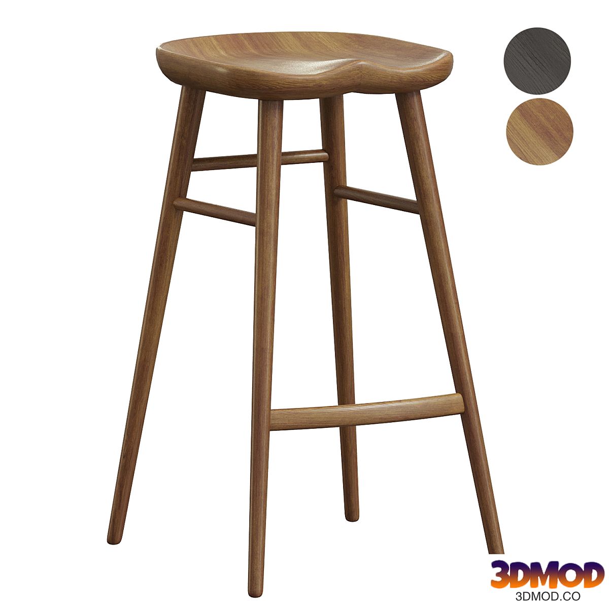 Alma Brown Solid Wood Bar Stool