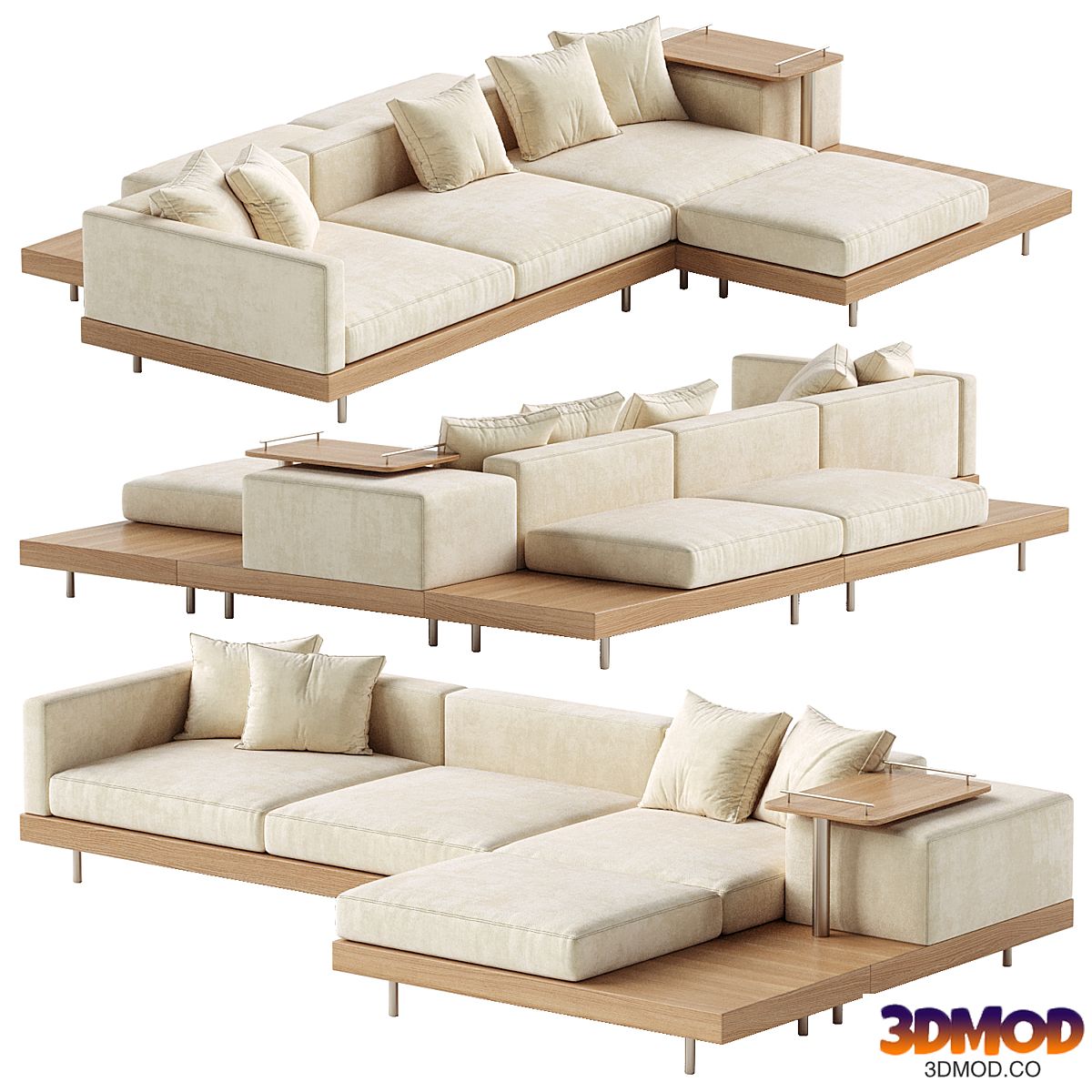 Japandi XXL Wooden Sofa 03