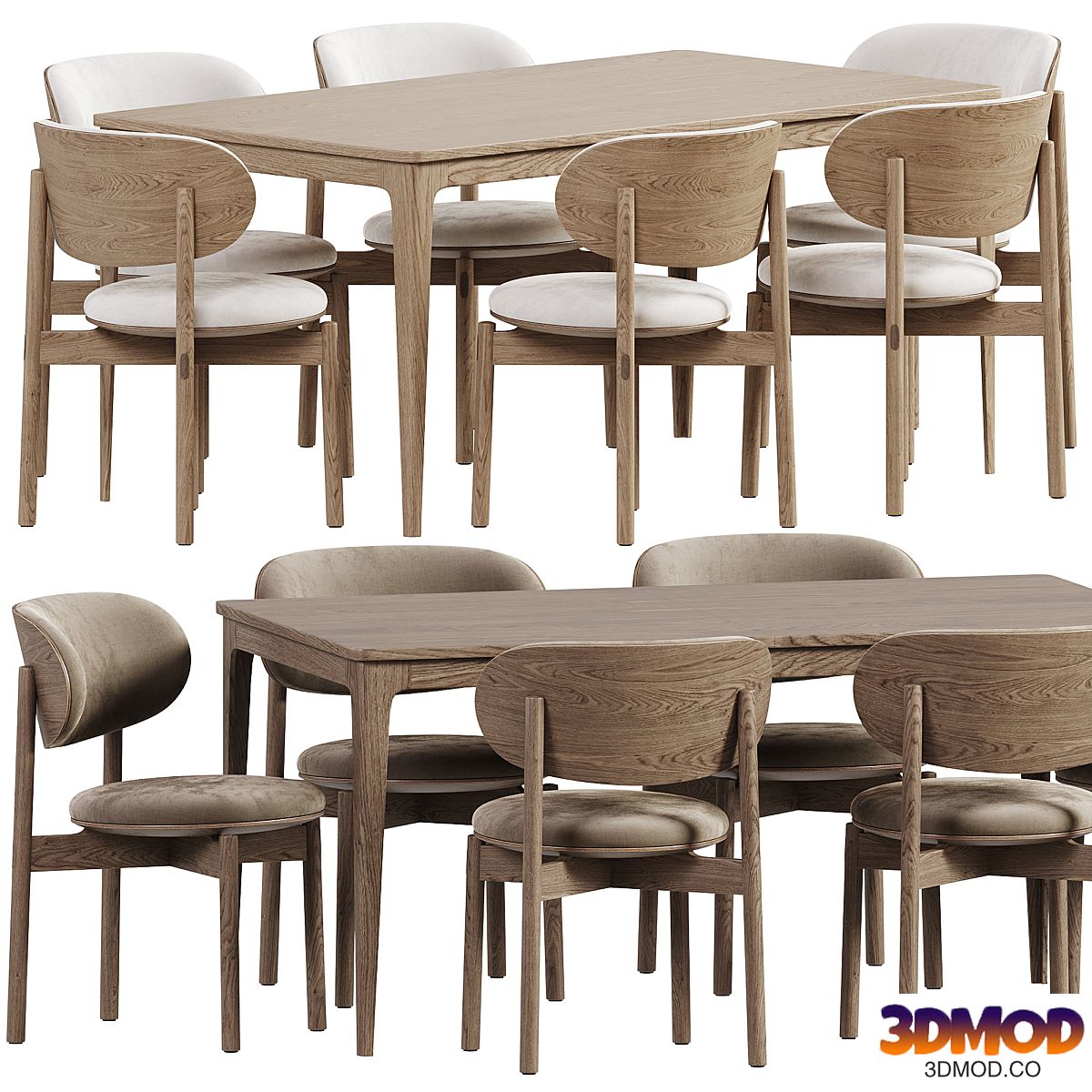 Re volve Chair, Rectangular dining table
