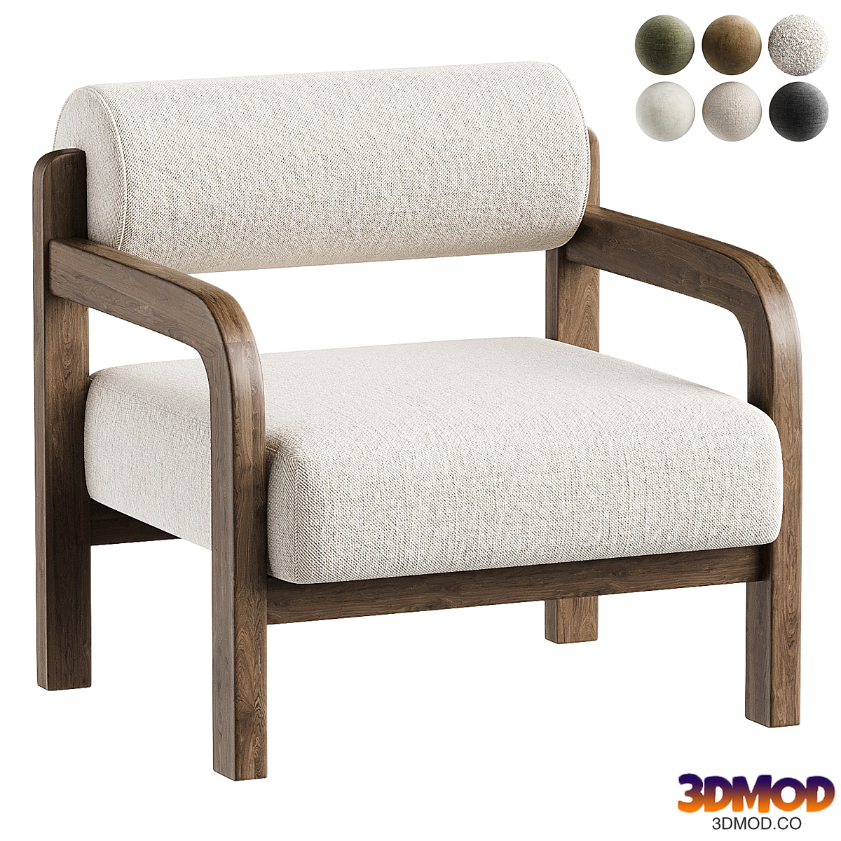 Fauteuil lounge en frêne Raymond