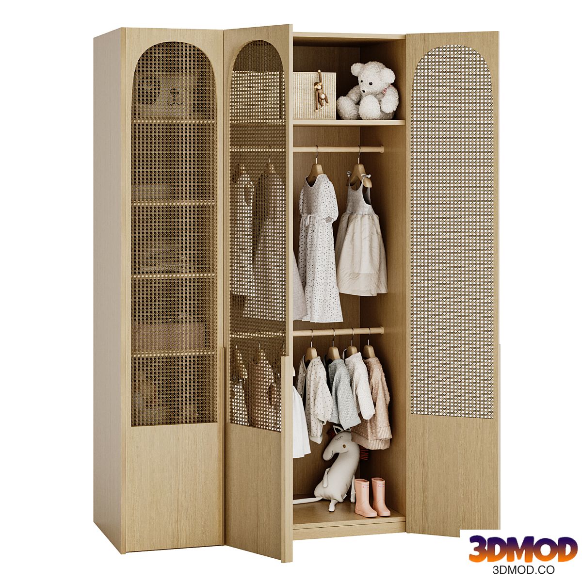 Wardrobe with filling for a child's girl