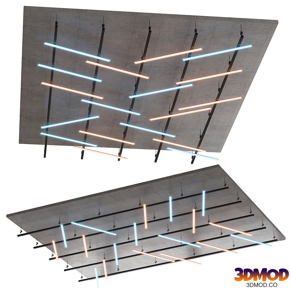 Suspended ceiling metal frame with backlight 60