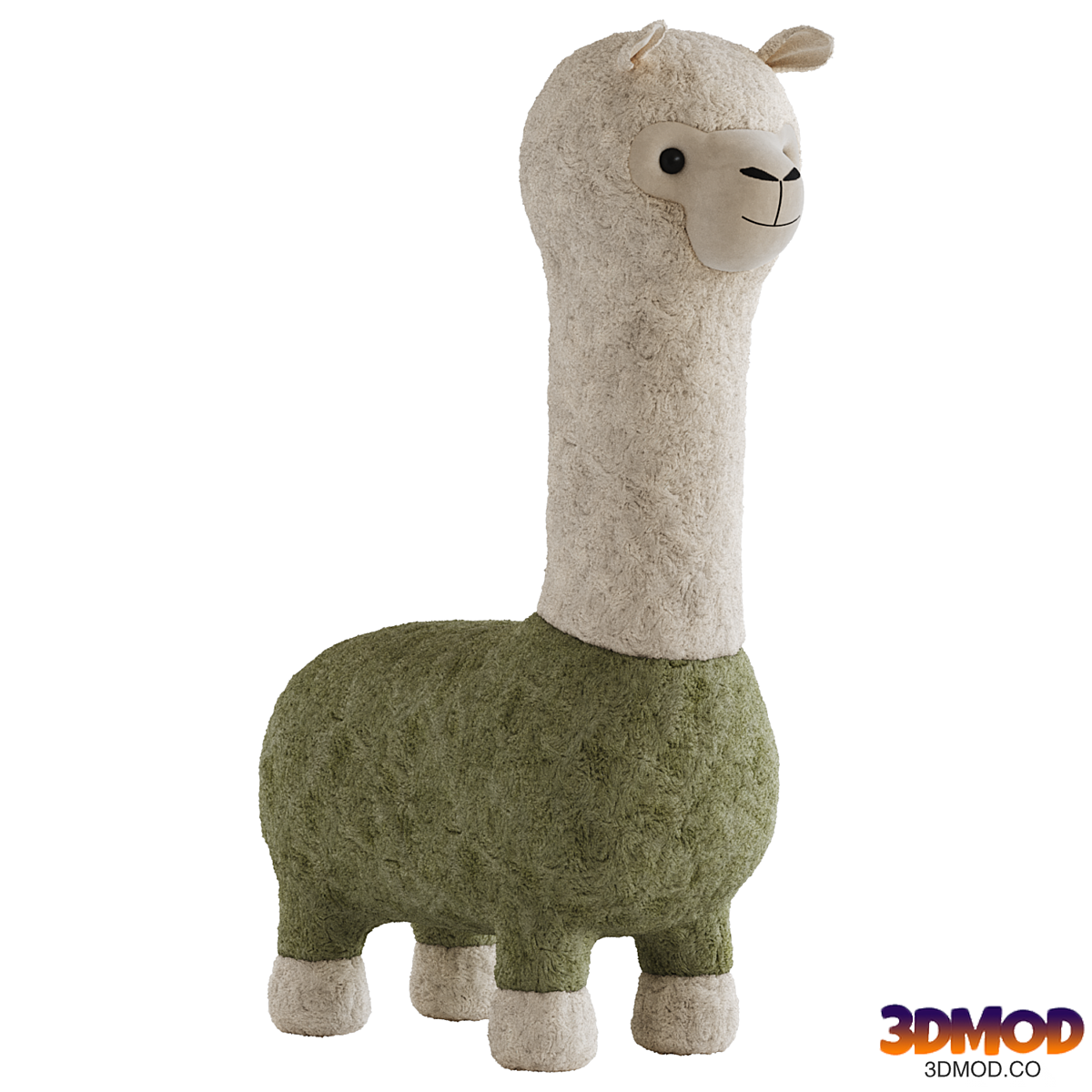 Alpaca figured pouf