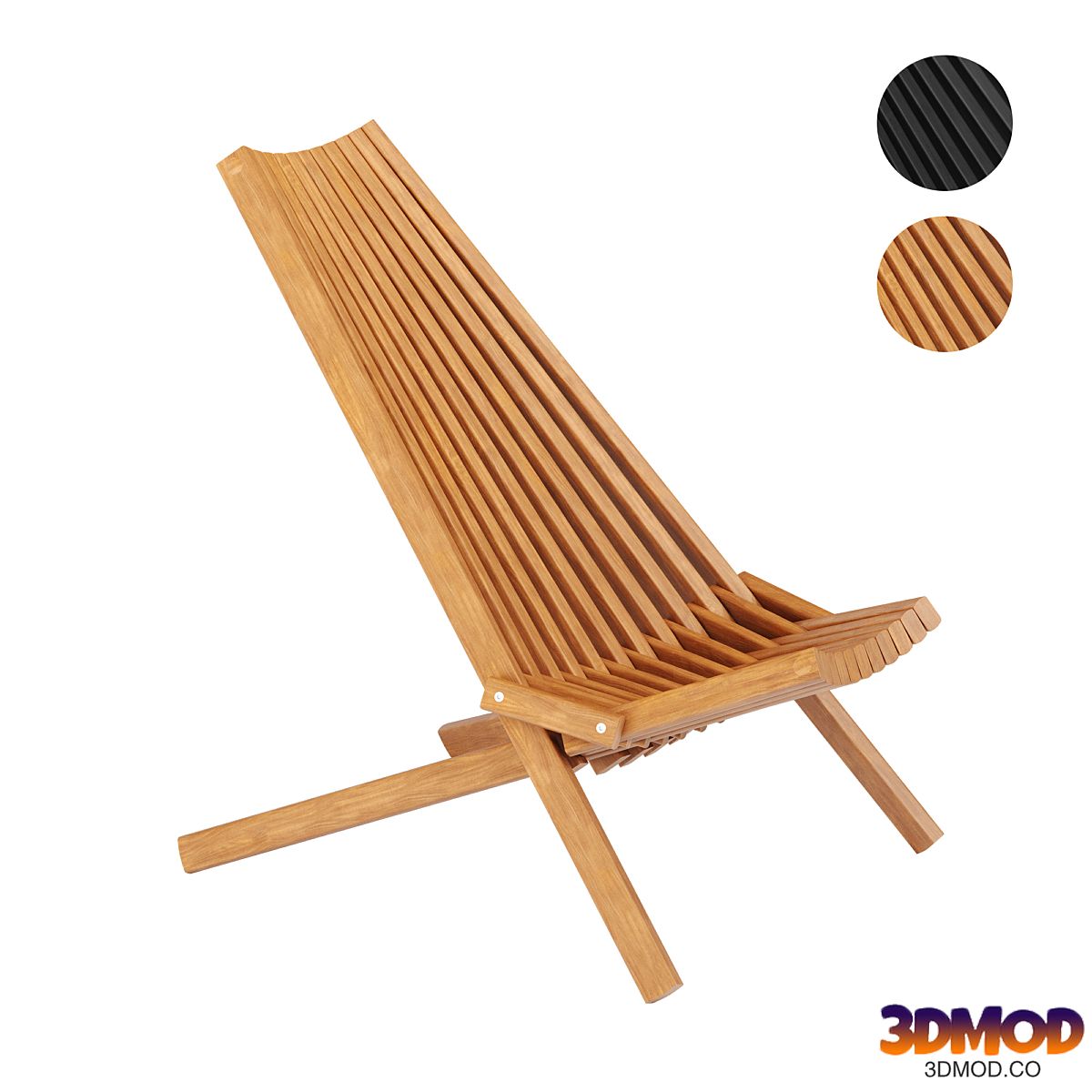 All-weather folding wooden lounge chair