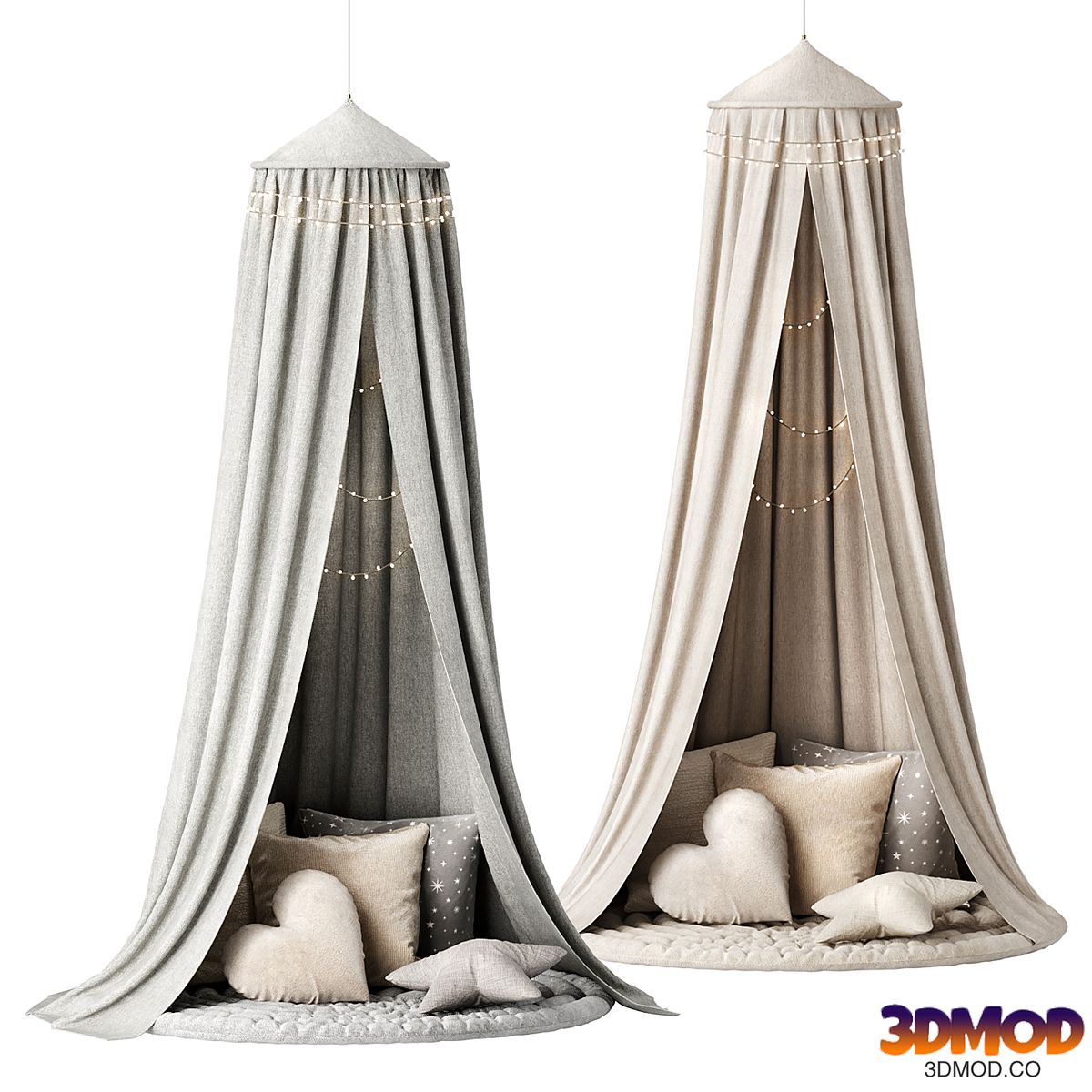 Canopy in The Nursery with Pillows 2 Options