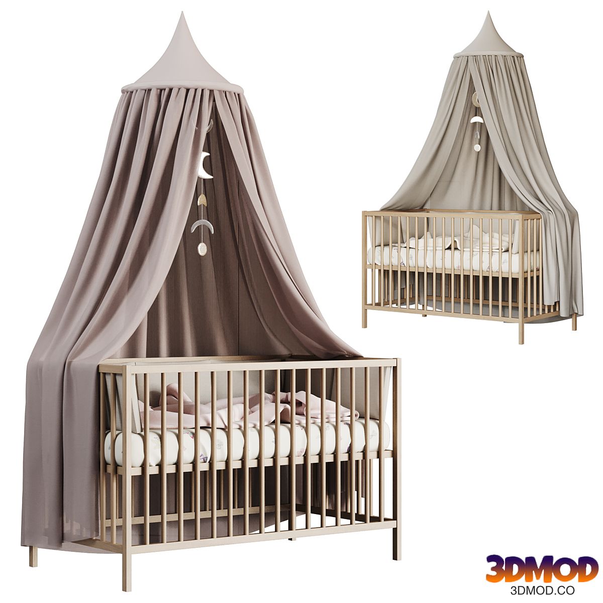 Baby cot with canopy