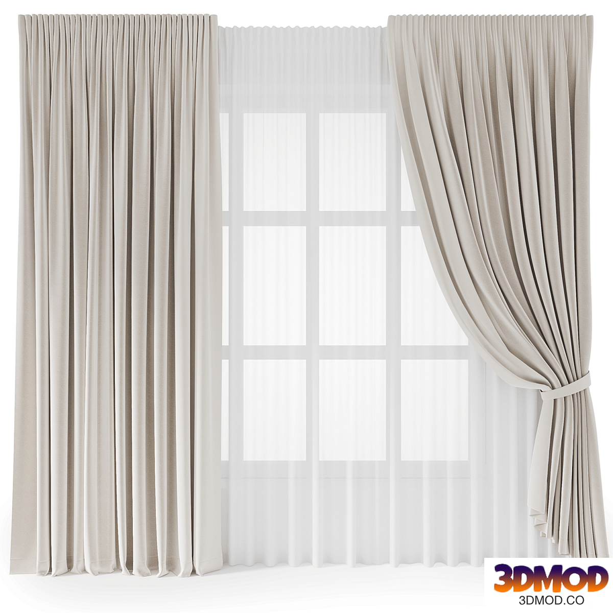Two-color curtains with a grab