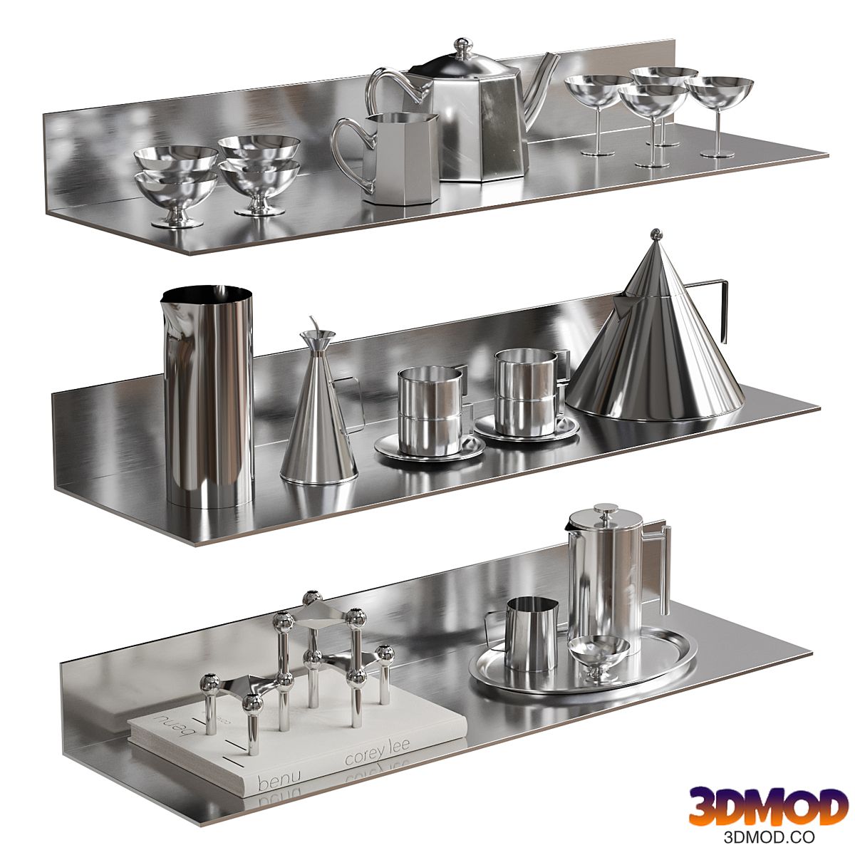 Kitchen Chrome and Steel Decor Set