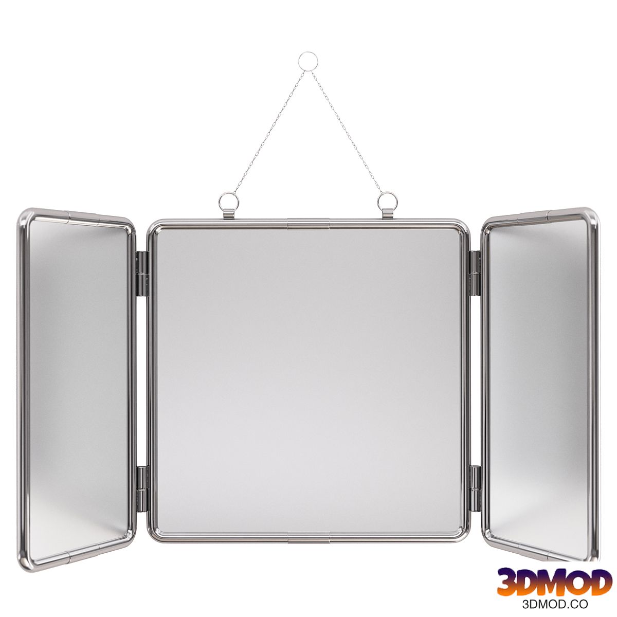 Stainless steel foldable wall-mounted mirror