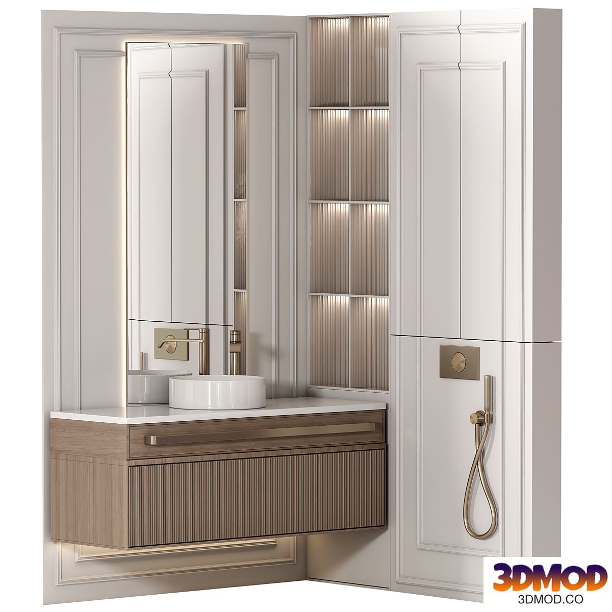 Bathroom furniture N051 in Neoclassic and Modern style