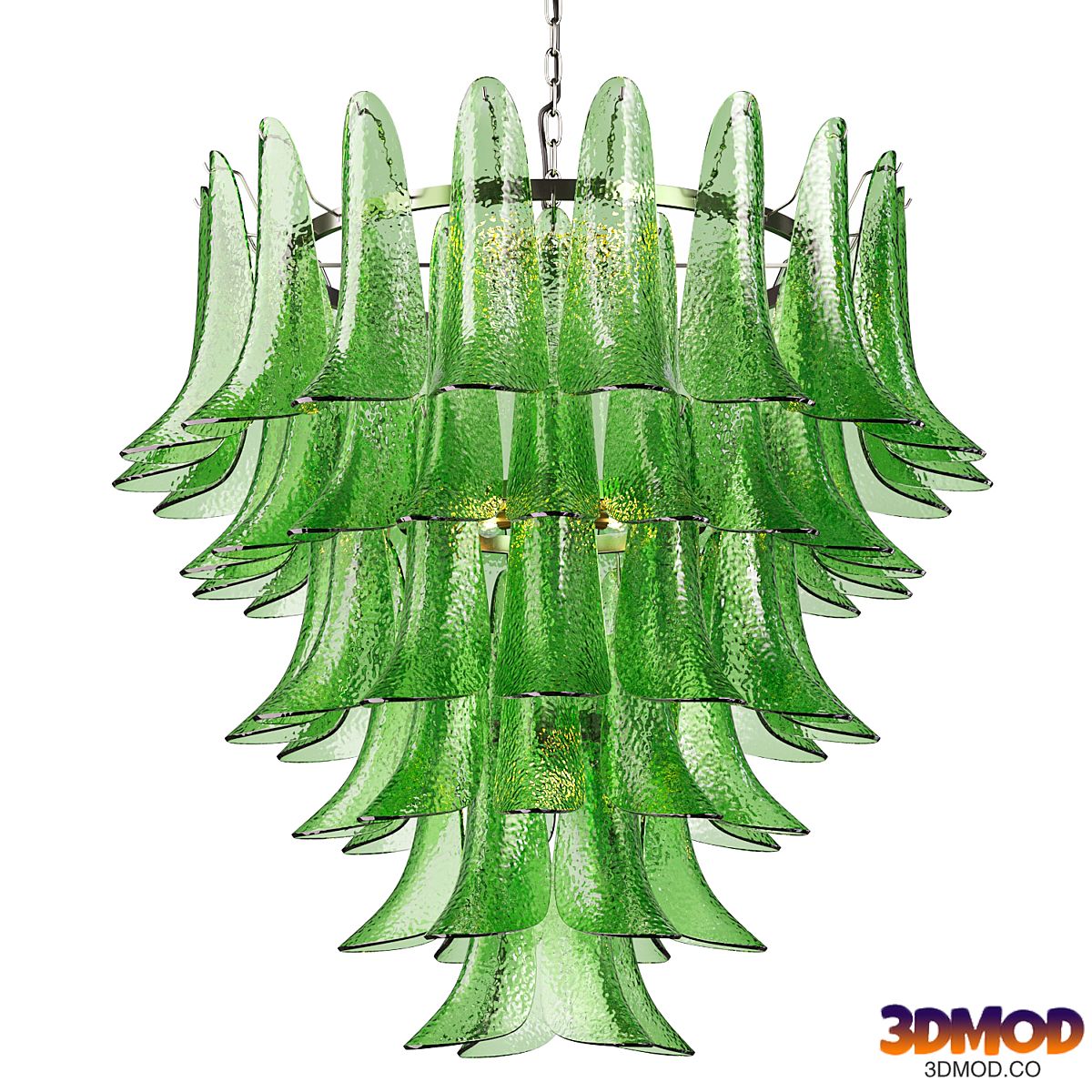 Glass Feather Chandelier