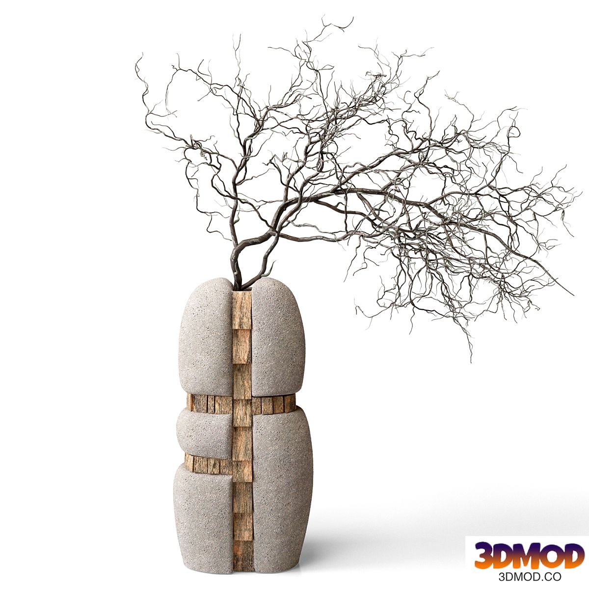 Motanka V Vase with Branch