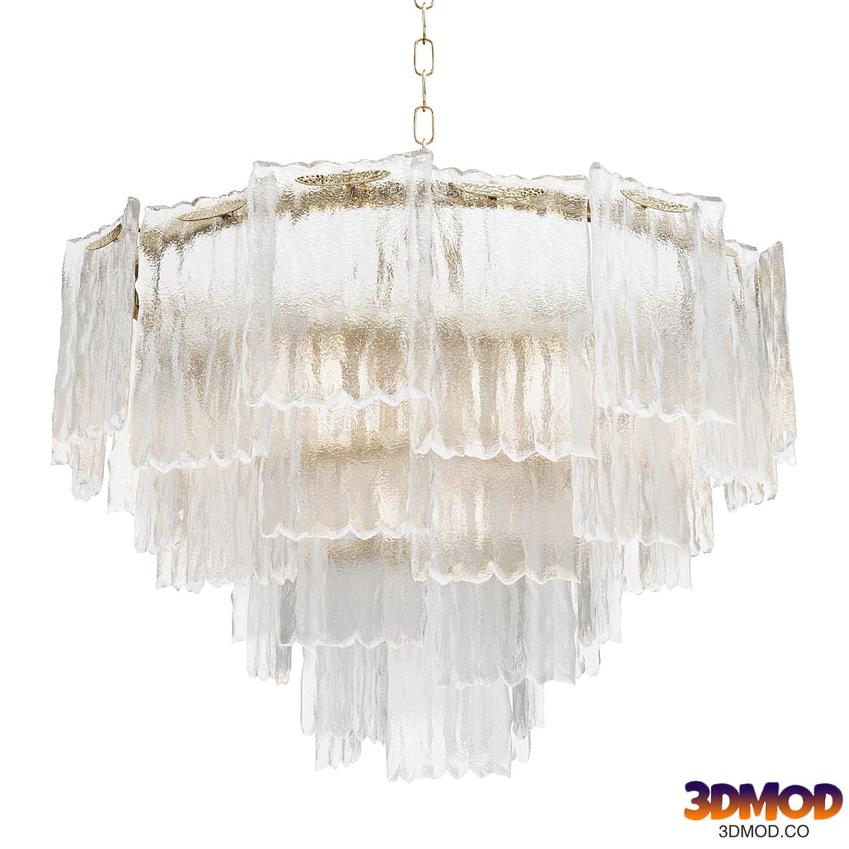 Round pendant chandelier made of ribbed glass 164FA-33126 Garda Decor