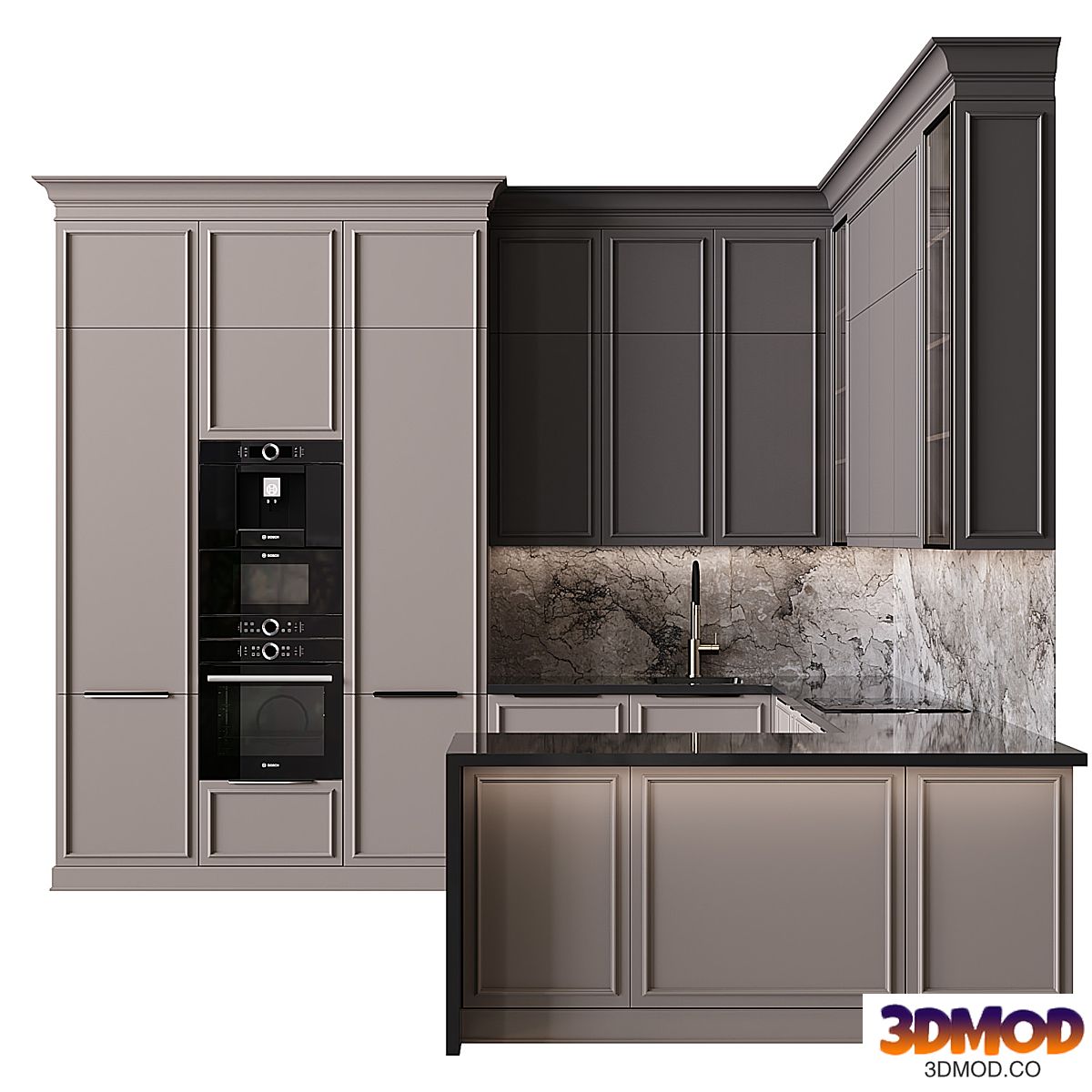 Kitchen in neoclassical style 77