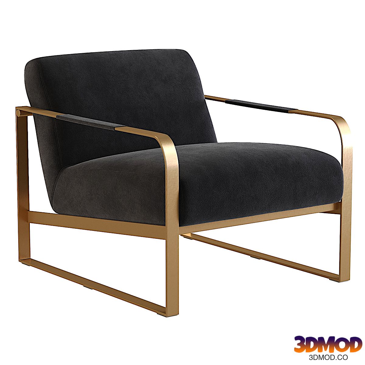 Hadiya Black Velvet Armchair