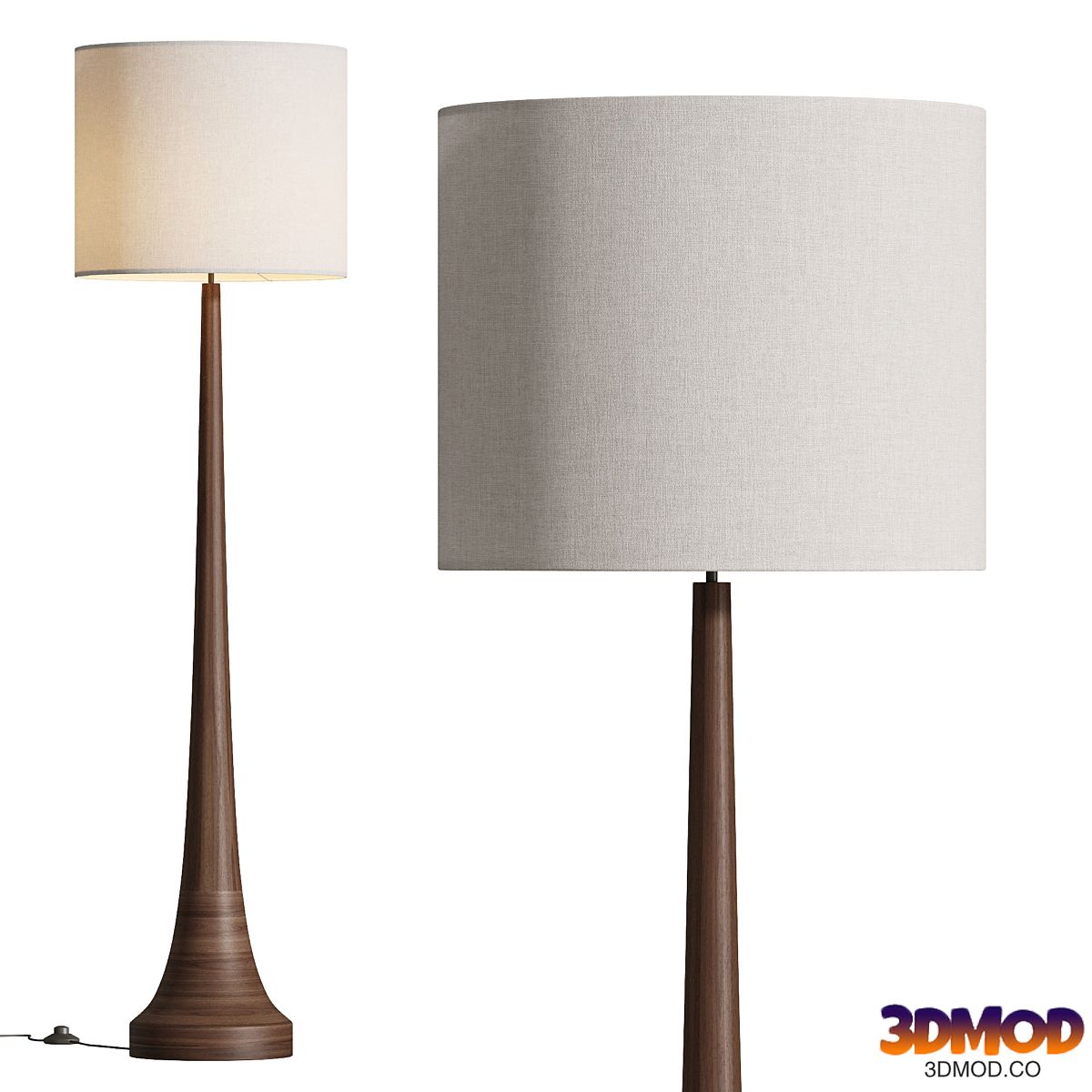 Rose and Gray Mango Wood Floor Lamp