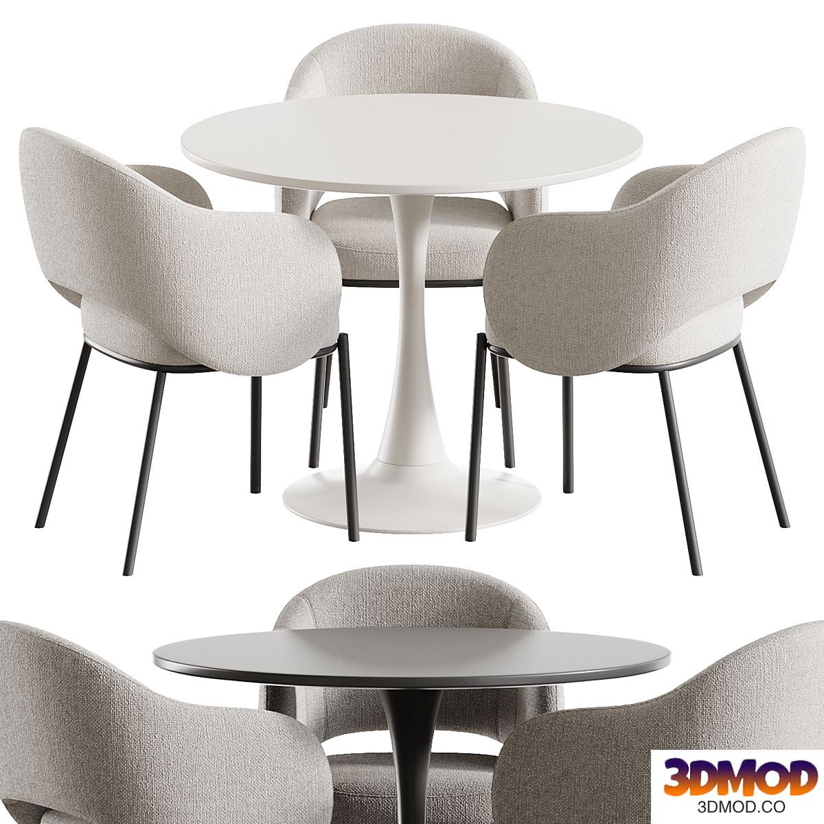 Daisy chair and Tulip table