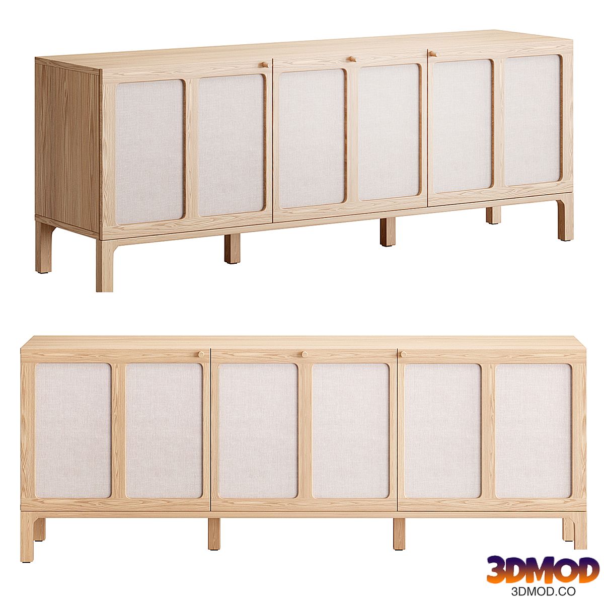 Ash and linen TV stand Esmara by La Redoute