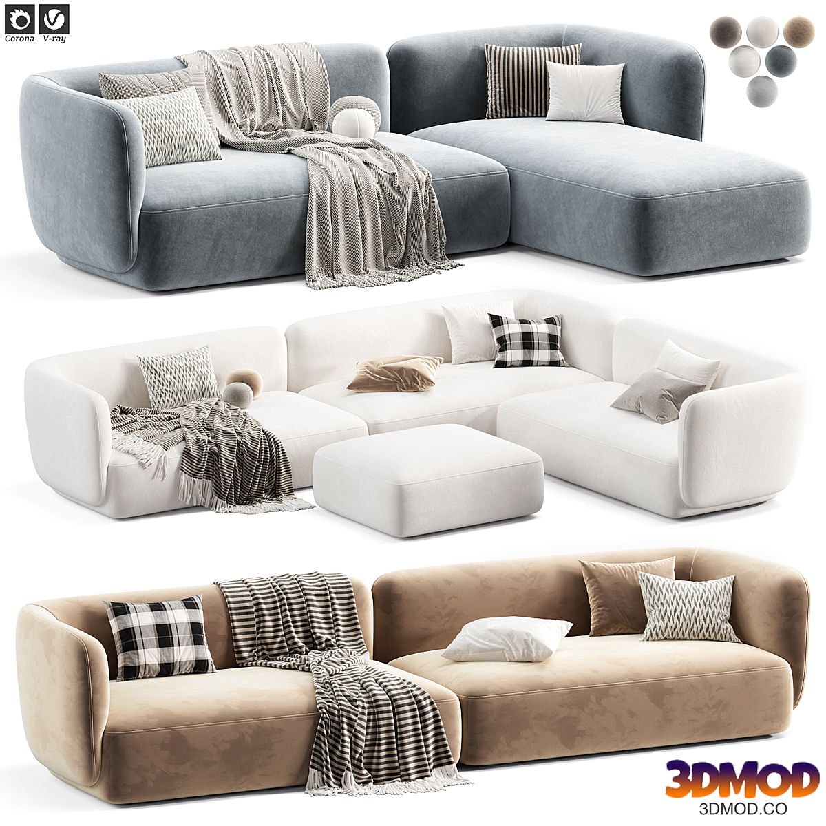 Corner Sofa Blossom by Novamobili